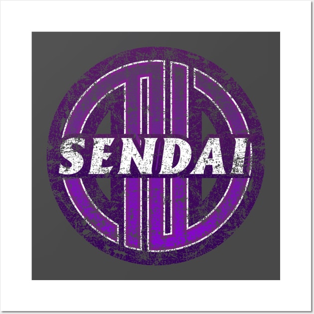 Sendai Municipality Japanese Symbol Distressed Wall Art by PsychicCat